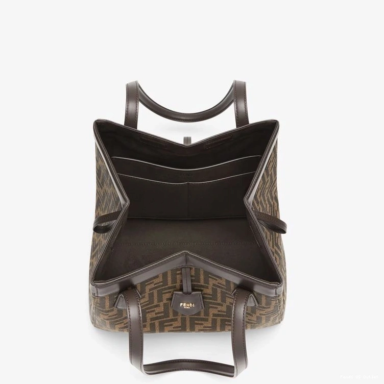 Cheap HOT FF Origami Fabric Brown Motif In Fendi Medium Bag 0726